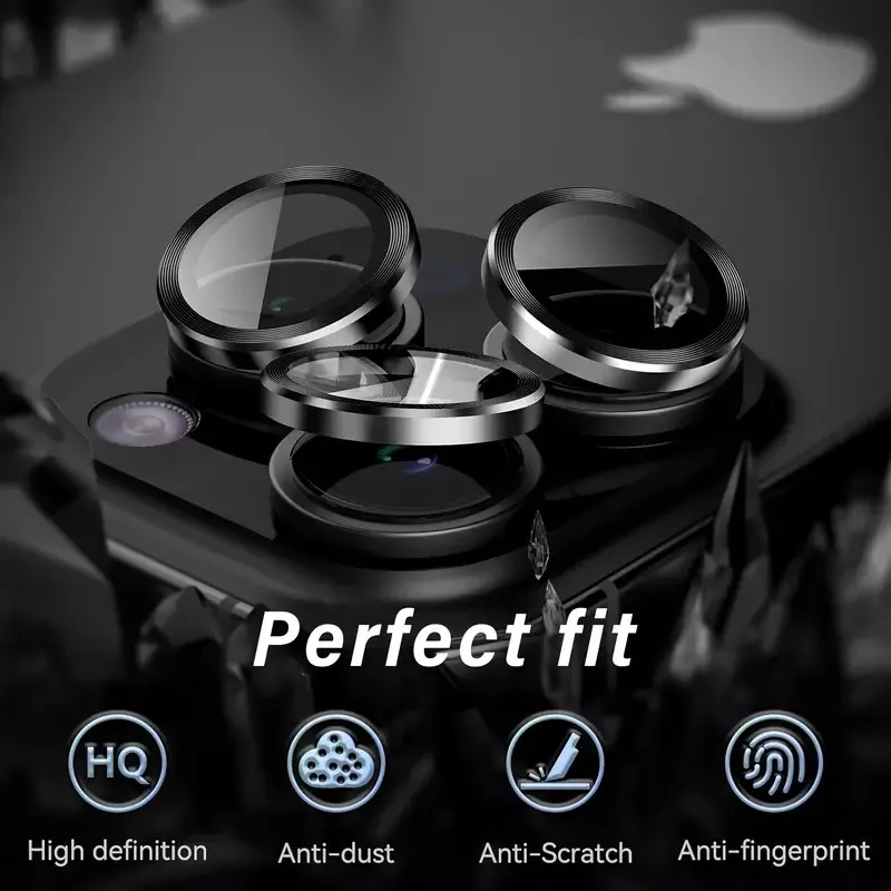 Pellicola Protezione Fotocamera Lega di Alluminio per iPhone 15 Pro e 15 Pro Max - immagine 2
