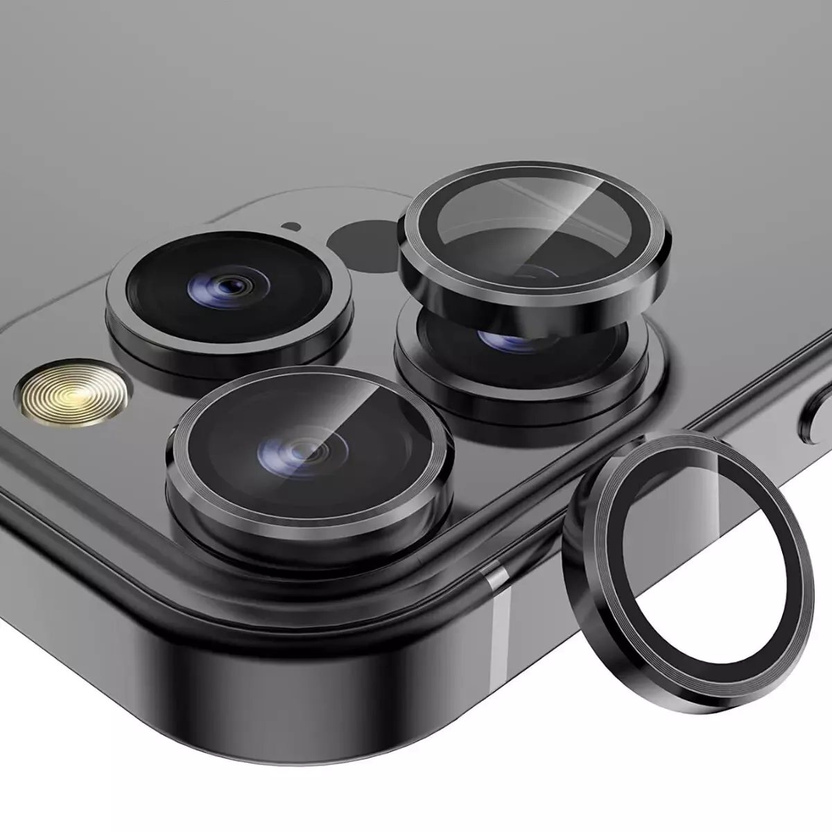 Pellicola Protezione Fotocamera Lega di Alluminio per iPhone 15 Pro e 15 Pro Max - immagine 6