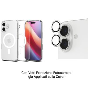 Cover Custodia Protezione Fotocamera TPU MAGSAFE MAGNETICA per IPHONE 17 con Vetro Fotocamera