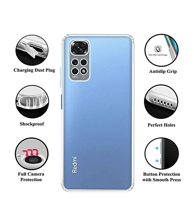 Custodia Cover Protezione Fotocamera TPU Trasparente XIAOMI REDMI NOTE 11S / 11 4G - immagine 3