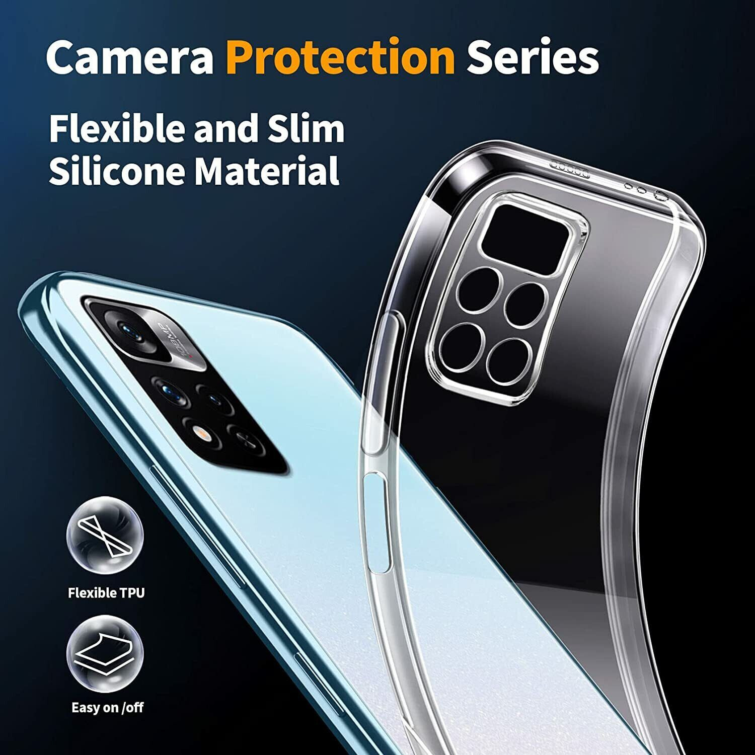 Custodia Cover Protezione Fotocamera TPU Trasparente per REDMI NOTE 11 PRO 4G / 5G - immagine 3